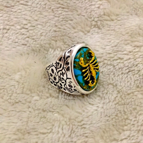 Other - Scorpion 🦂 silver w/ turquoise stone men’s ring